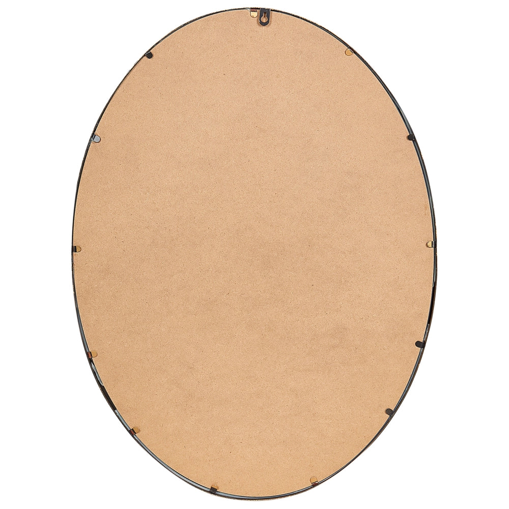 Specchio appeso a parete dorato 83 x 57 cm cornice ovale decorata perline decorative