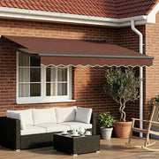 Tenda retrattile manuale con LED Marrone e Antracite 3,5 x 2 m 3419385