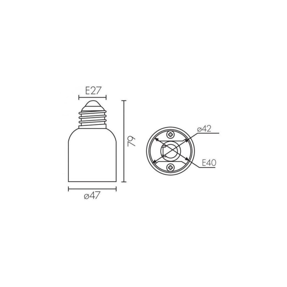 Trade Shop - Adattatore Convertitore Riduttore Riduzione Lampade Attacco Da E27 A E40 -