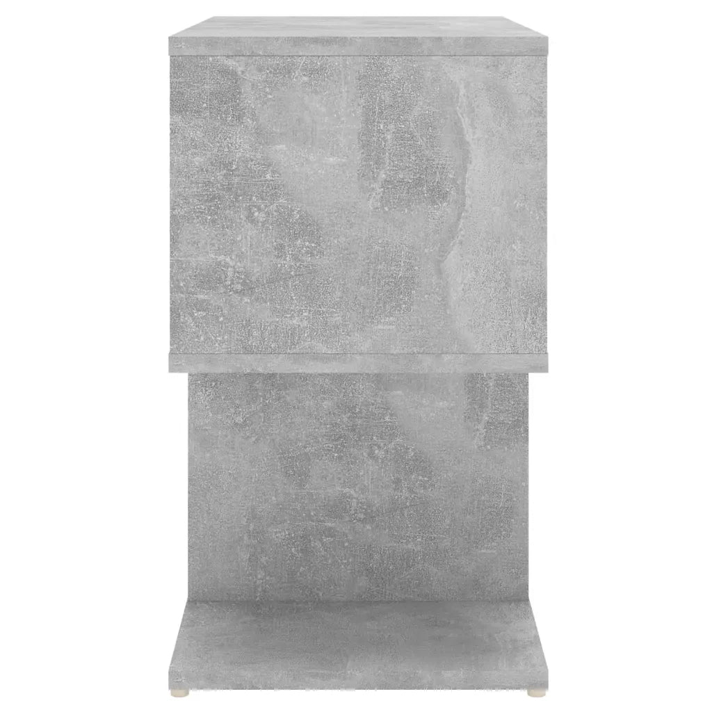 Comodino | Armadio da Notte | Mobiletto da notte Grigio Cemento 50x30x51,5 cm in Legno Multistrato