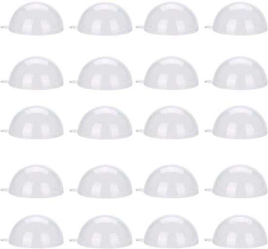 20 Pacchi di Sferette in Plastica trasparente per decorazioni di Natale e matrimoni | Sferette in plastica vuote per decorazioni di matrimonio DIY e decorazioni in acrilico (8CM)