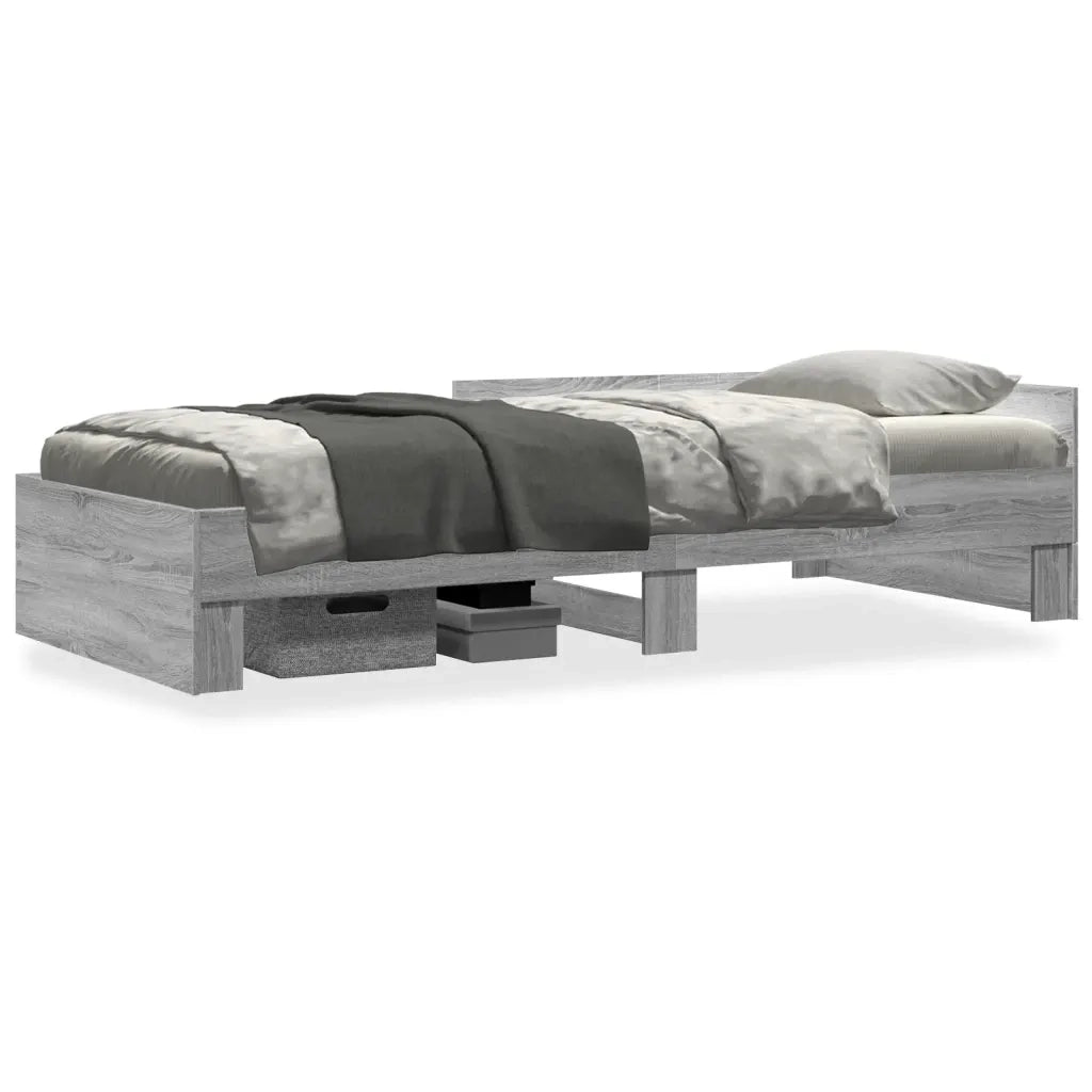 Letto singolo | Letto per adulti | Giroletto Grigio Sonoma 75x190 cm in Legno Multistrato