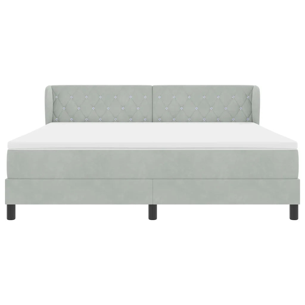 Letto a molle con materasso Grigio chiaro 180 x 200 cm Velluto 3340346