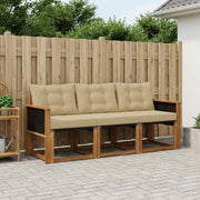 Set di divani da esterno con cuscino 3 pcs Naturale e Beige 3381737