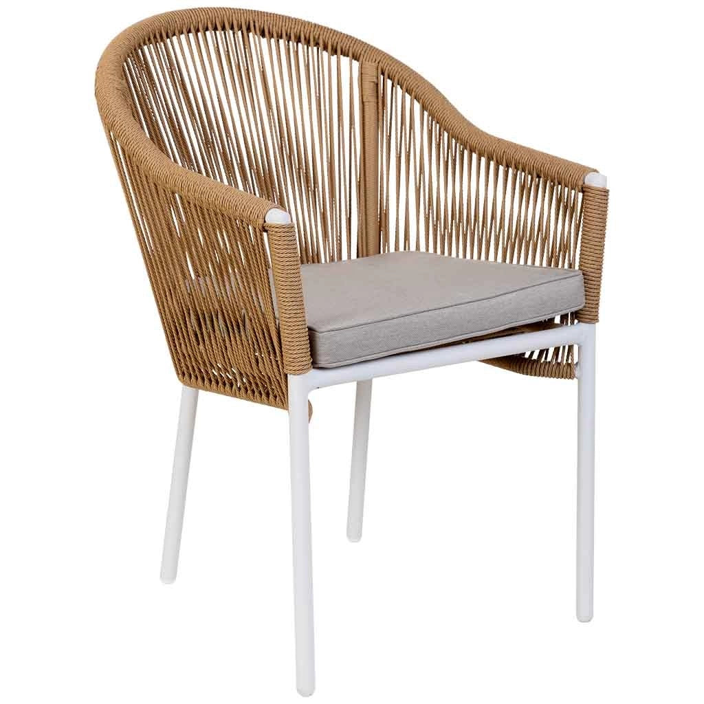 Sedia in rattan sintetico beige 57x63x84,5