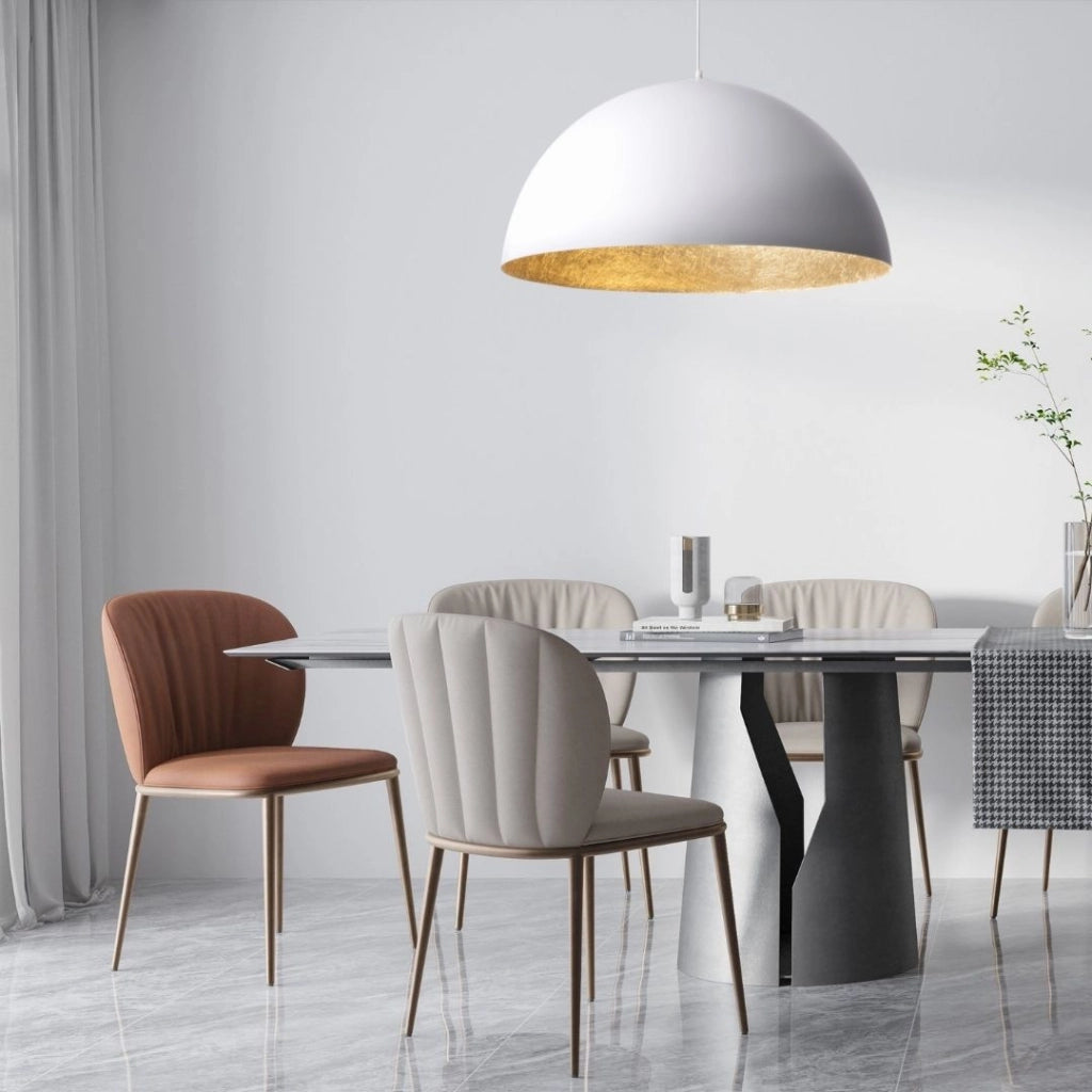 Lampada a sospensione Sfera bianco-oro Ø70 E27 Sigma