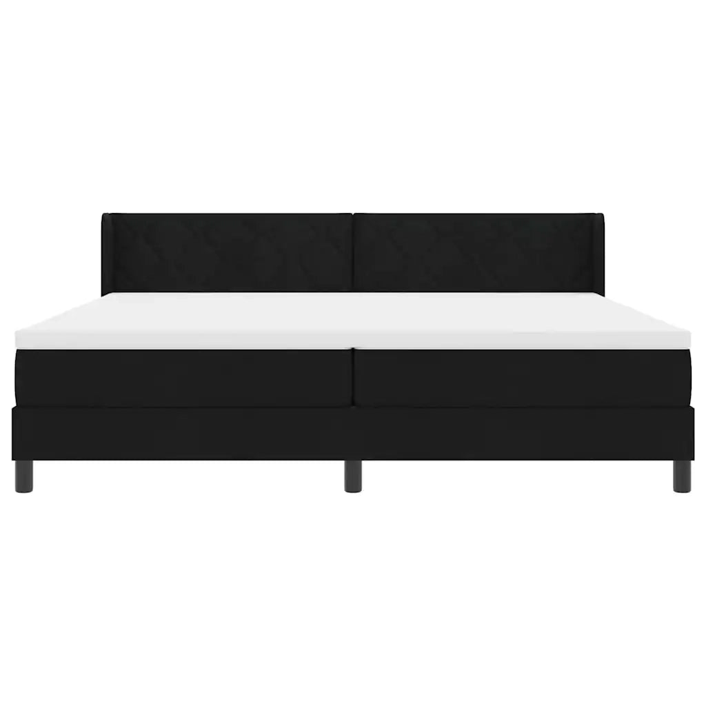 Letto a molle con testiera Nero 200 x 200 cm Tessuto 3341190