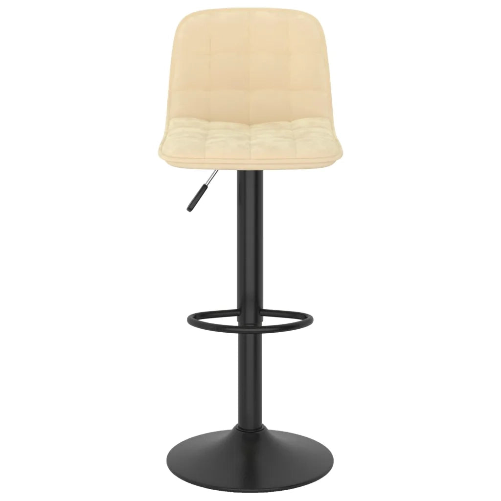 Sedie da Bar 2 pz Crema in Velluto 333990