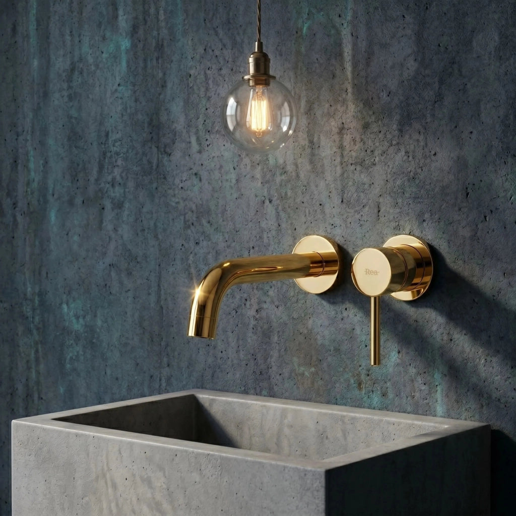 Rubinetto Da Incasso Rea Lungo Gold + Box