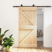 Porta scorrevole Naturale e Nero 95 x 210 cm 3444985
