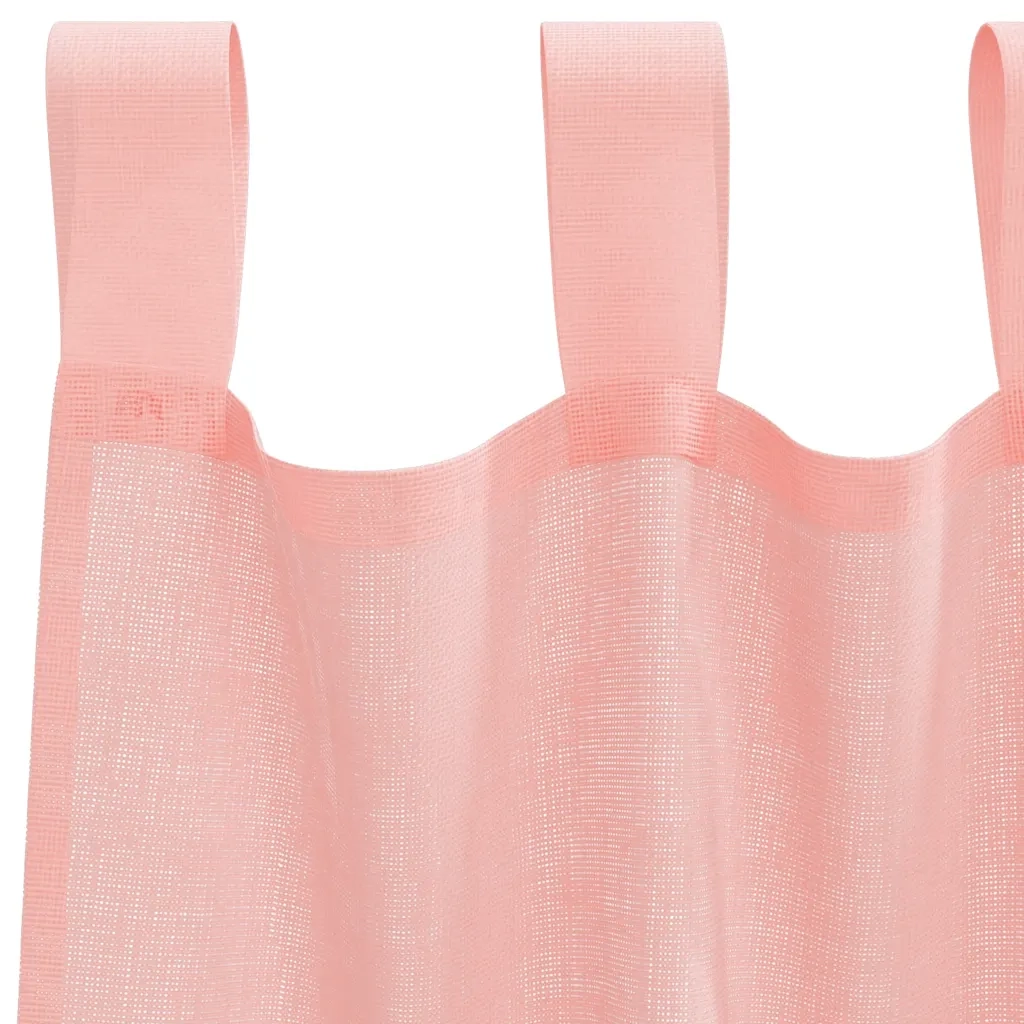 Tende in Voile con Tasche per Aste 2 pz Rosa 4102198