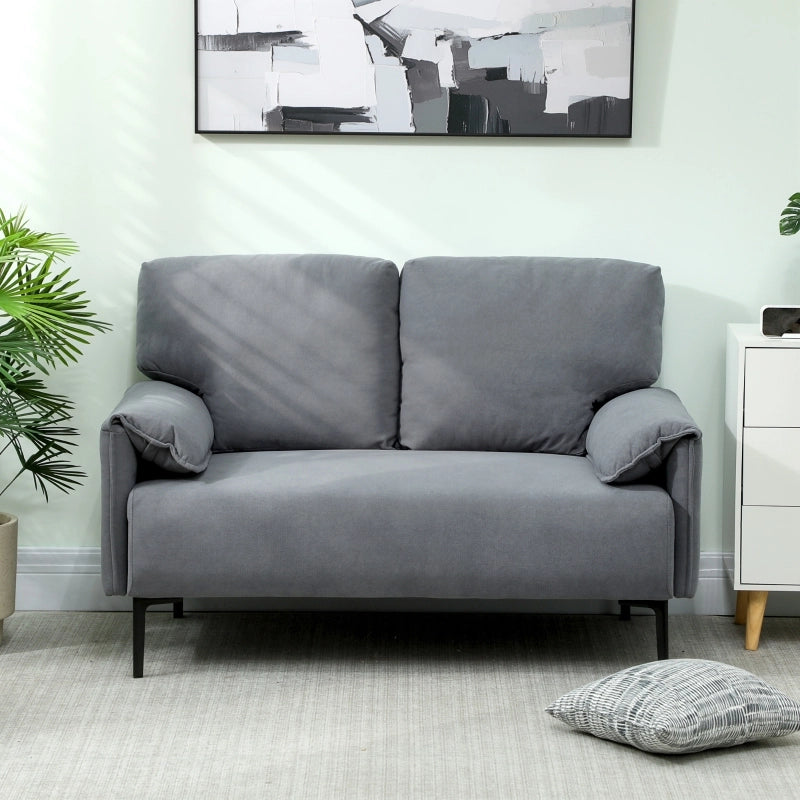 DIVANO 2 posti 127 cm Grigio con 2 cuscini schienale