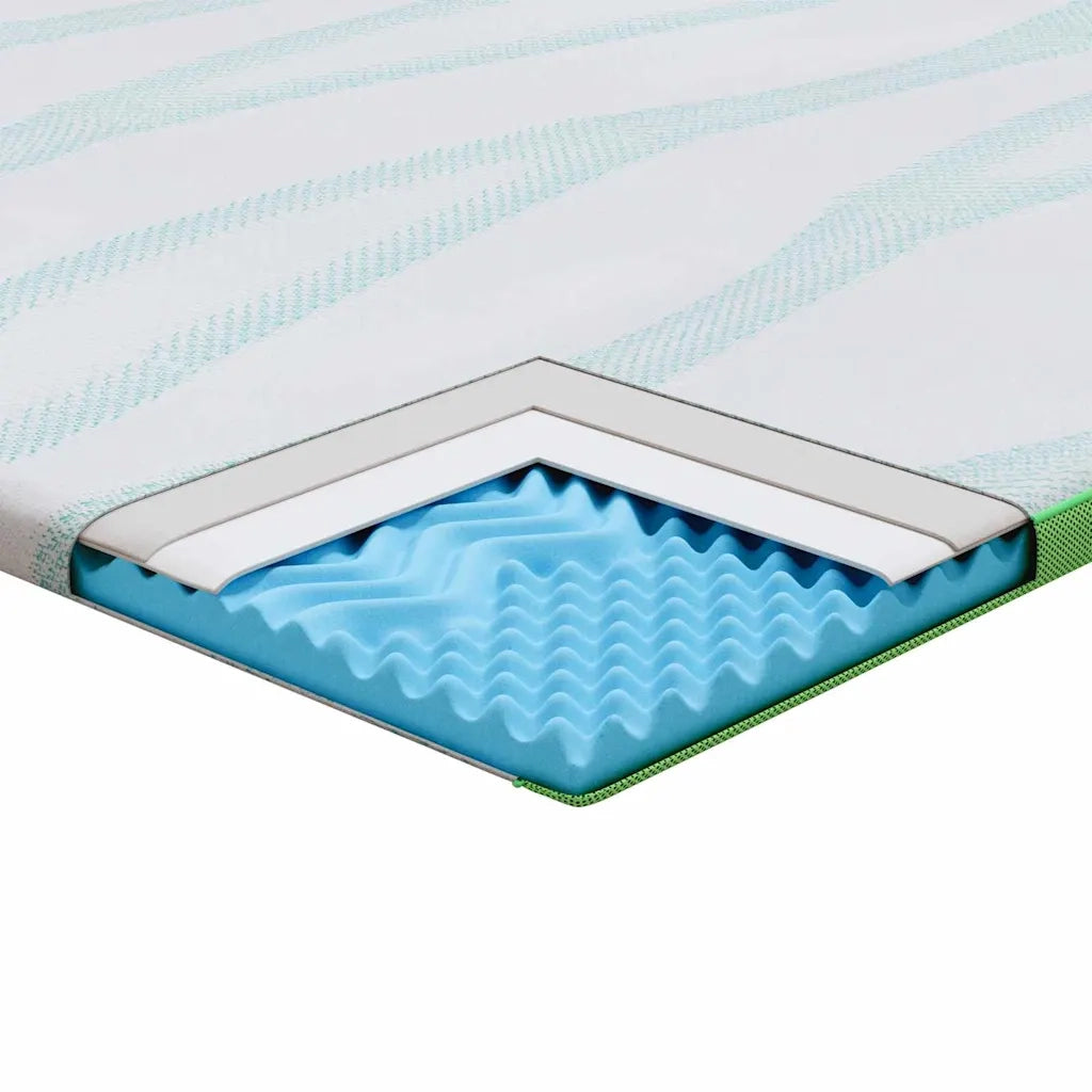 Topper per materasso Bianco e Verde 100 x 200 cm 4106147