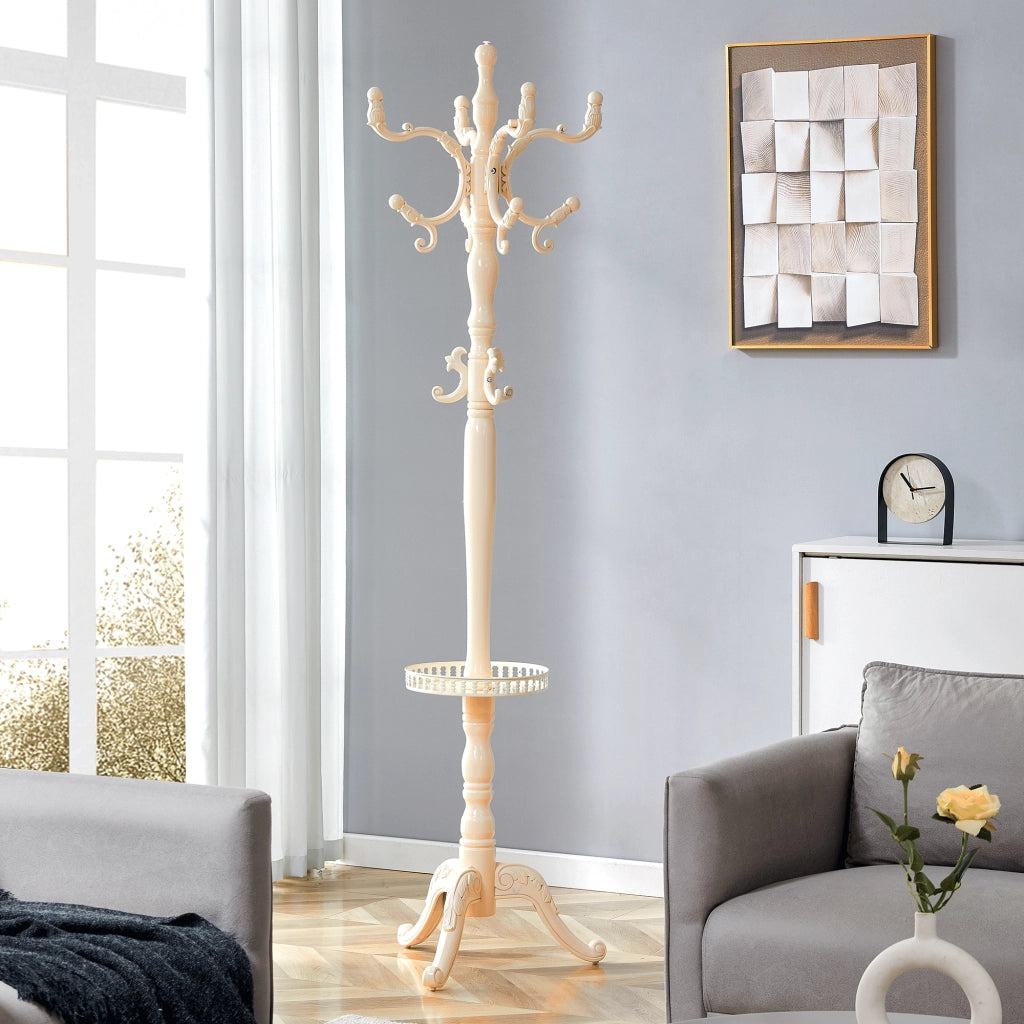 APPENDIABITI A PAVIMENTO 195 cm Legno massello Bianco