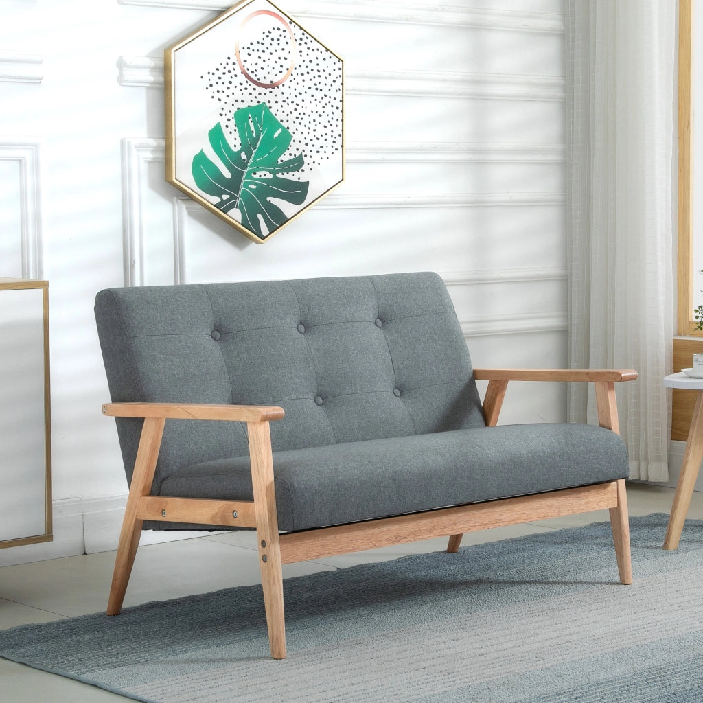 Divano 2 posti ¨C Minimal ¨C grigio, legno, 115x66.5x73 cm