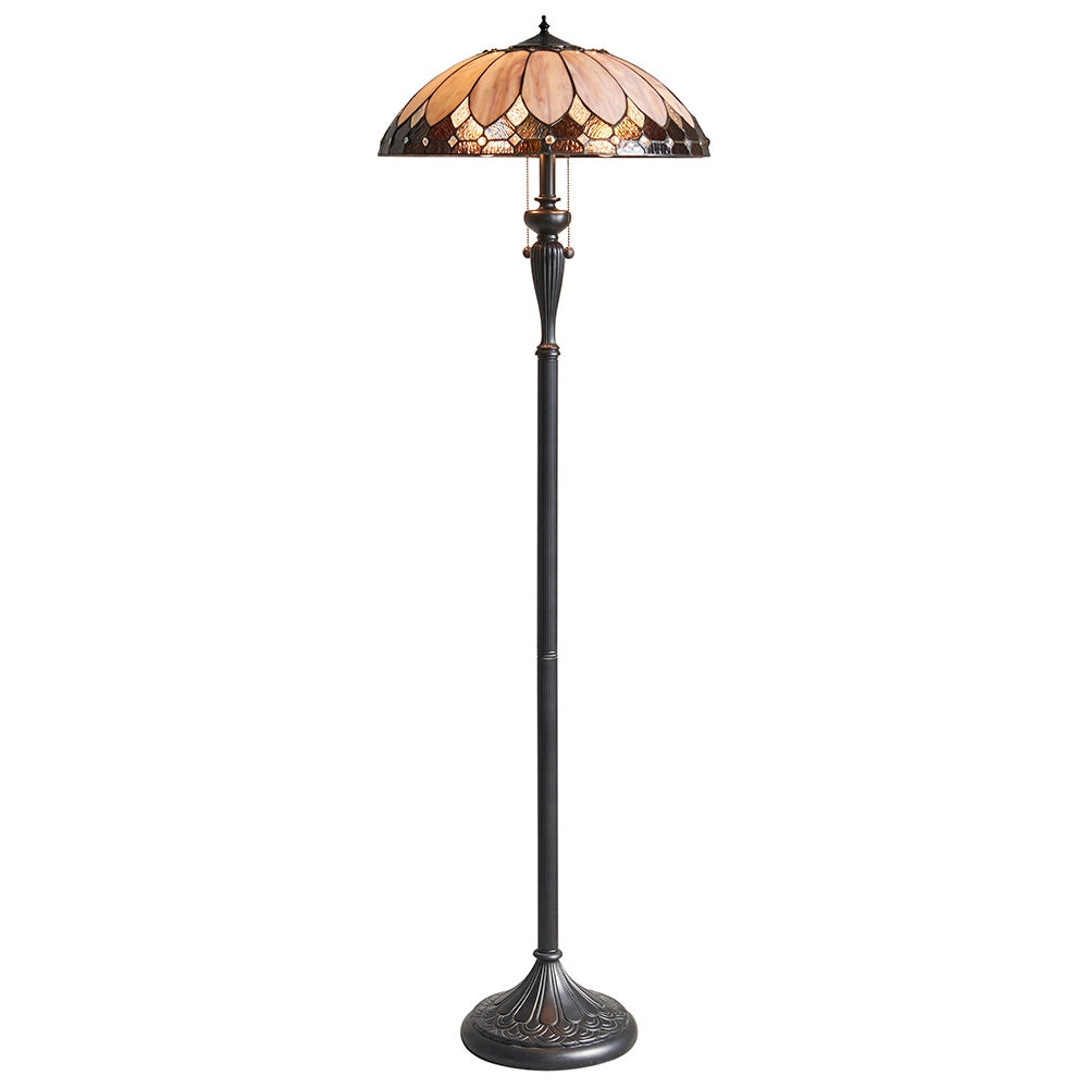 Lampada da terra Tiffany BROOKLYN vetrata 2xE27 dimmerabile