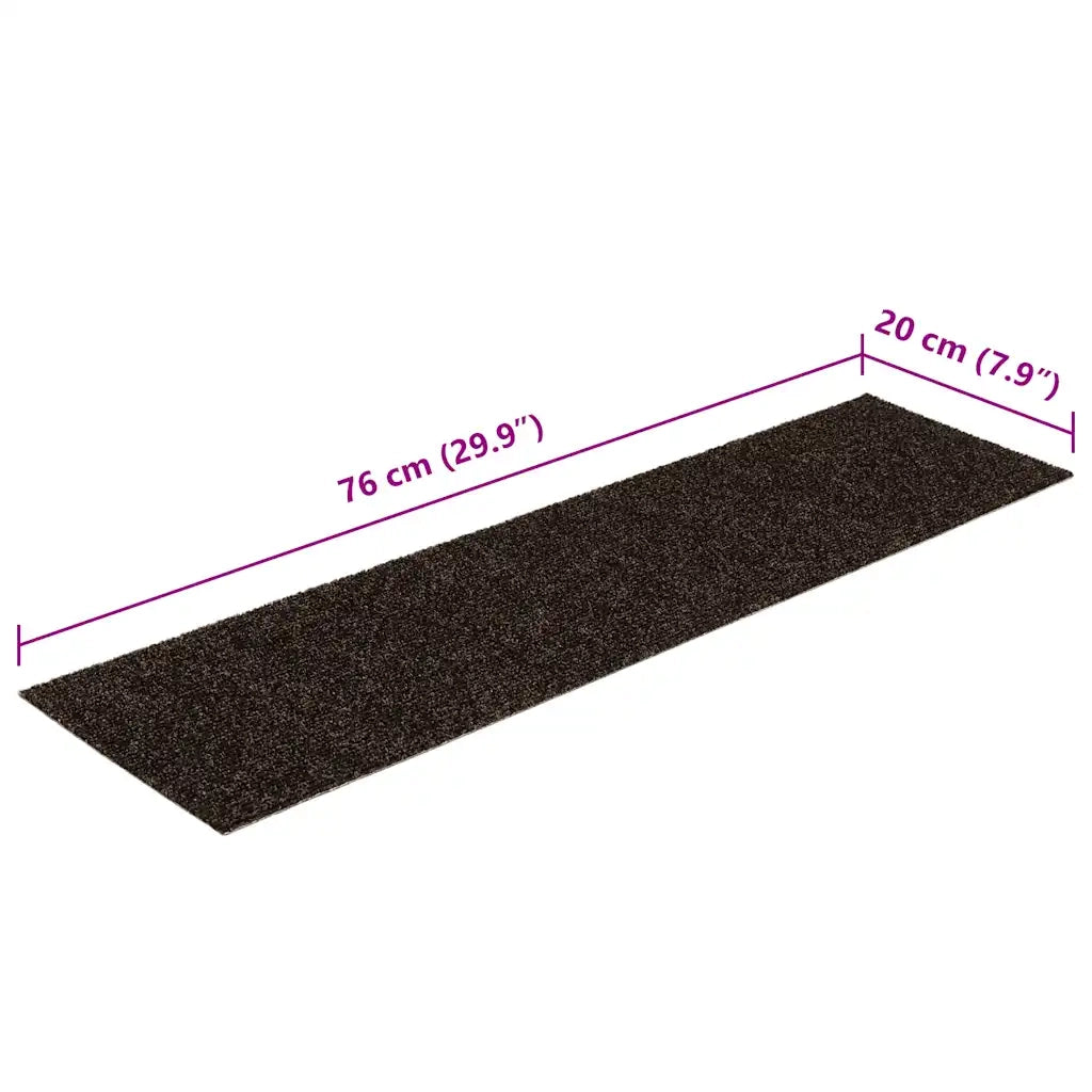 Tappetini per scale autoadesivi 30 pz 76x20 cm marrone scuro rettangolari 3365728