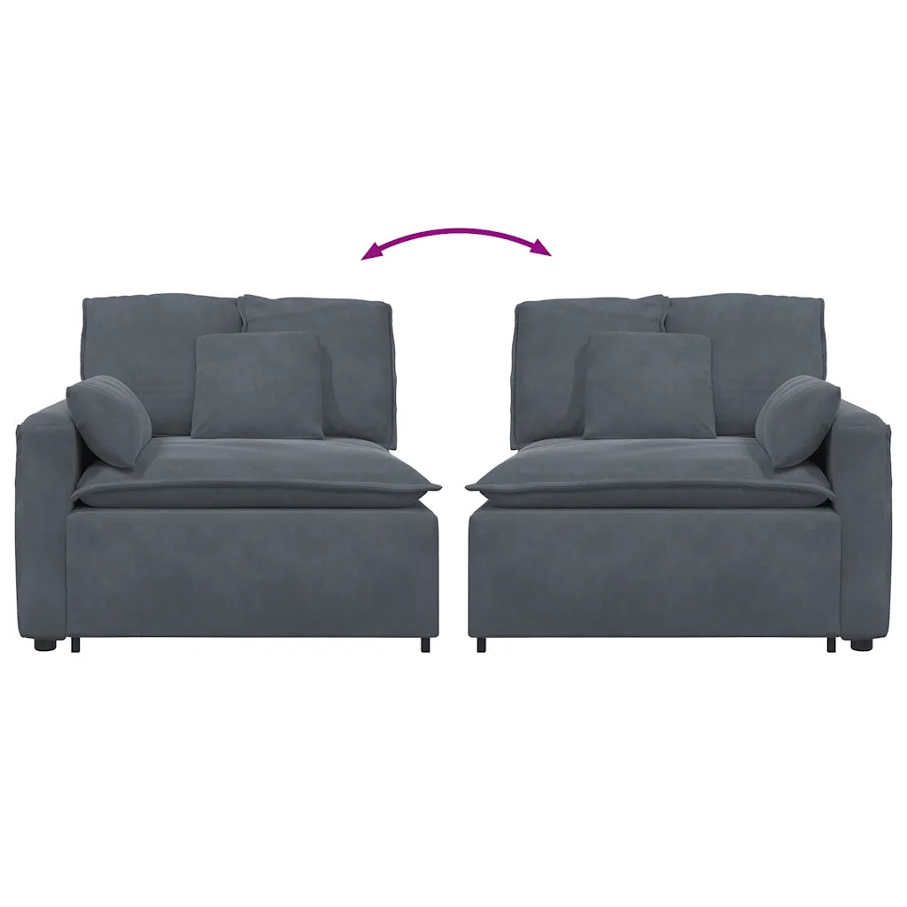Modulo Terminale Bracciolo Divano Modulare con Cuscini-Sofa Modulare-Divanetto 100 cm 346838