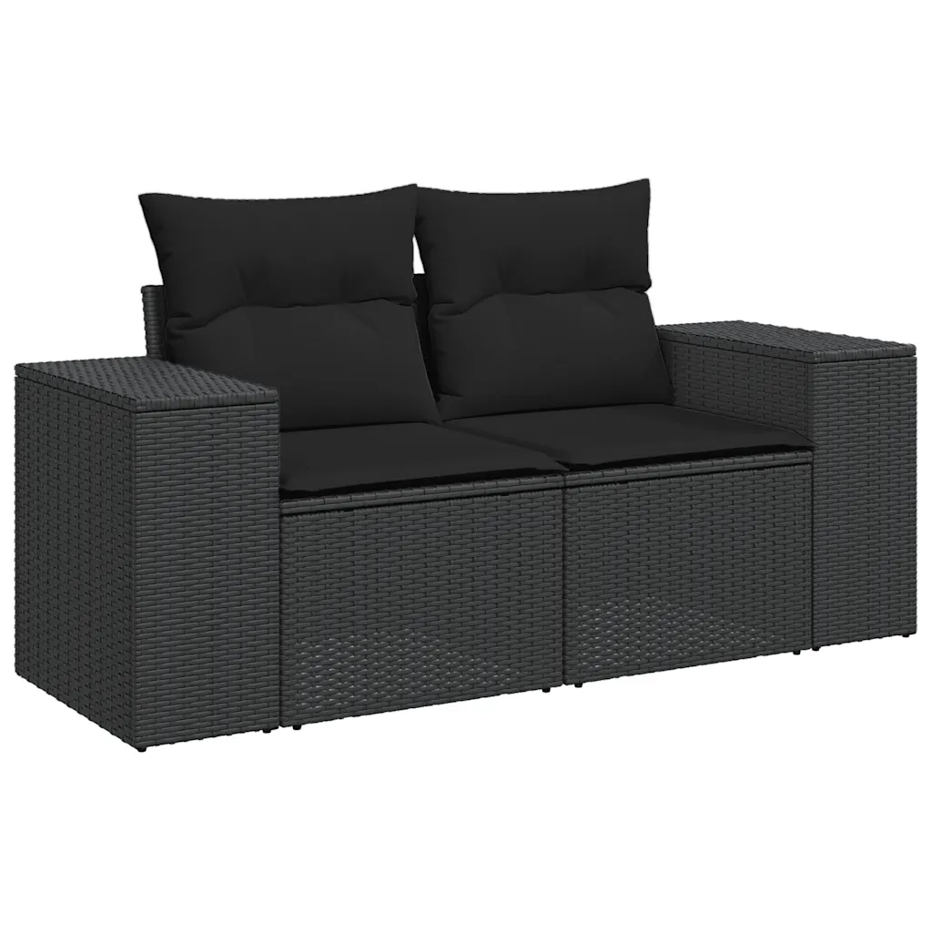 Set Divani da Giardino con Cuscini 7pz Nero Polyrattan 3269015