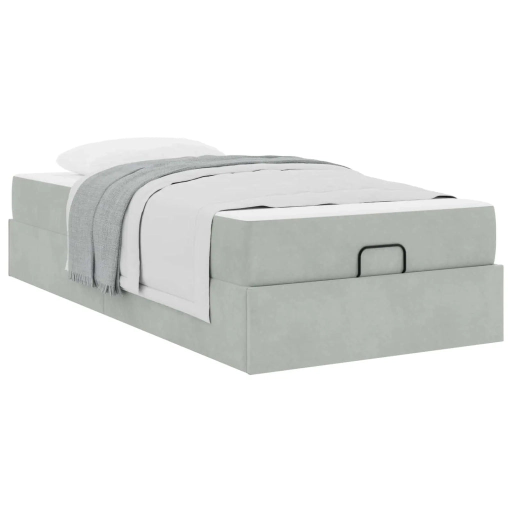 Struttura letto con materasso 2 pcs Grigio chiaro Velluto 3399522