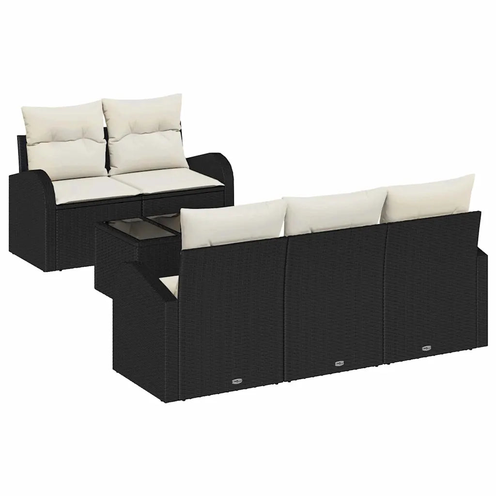 Set Divano da Giardino Nero 55 x 55 x 37 cm polyrattan 3345917