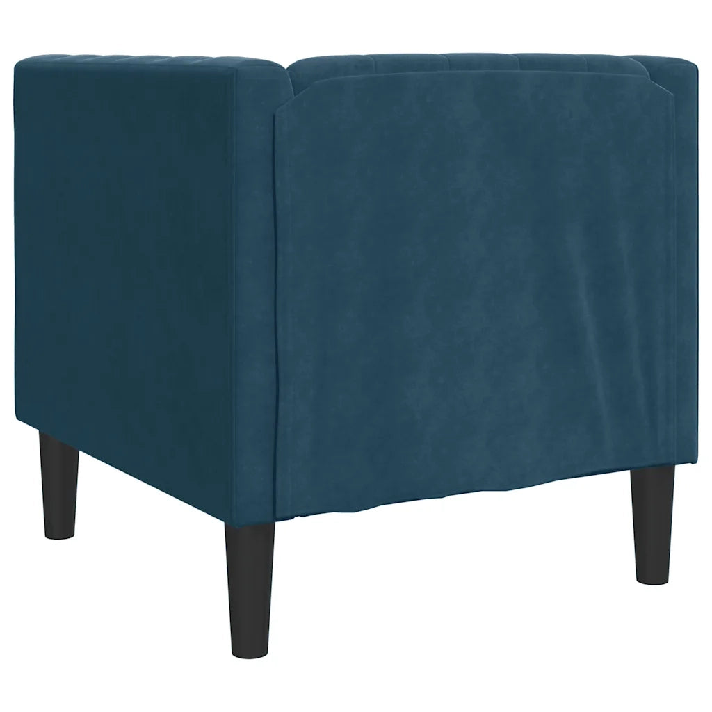 Poltrona | Sedia Relax Chesterfield Blu in Velluto