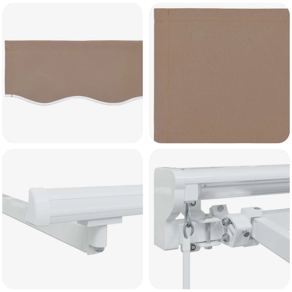 Cornice per Tenda Manuale con LED Tortora 4 × 3,5 m 3426149