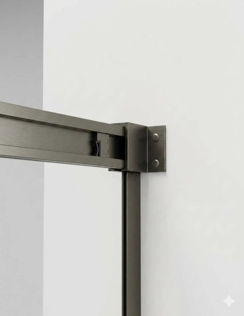 Box doccia ingresso angolare 2+2 THALASSA (BASIC) 110x80 cm Titanio vetro trasparente