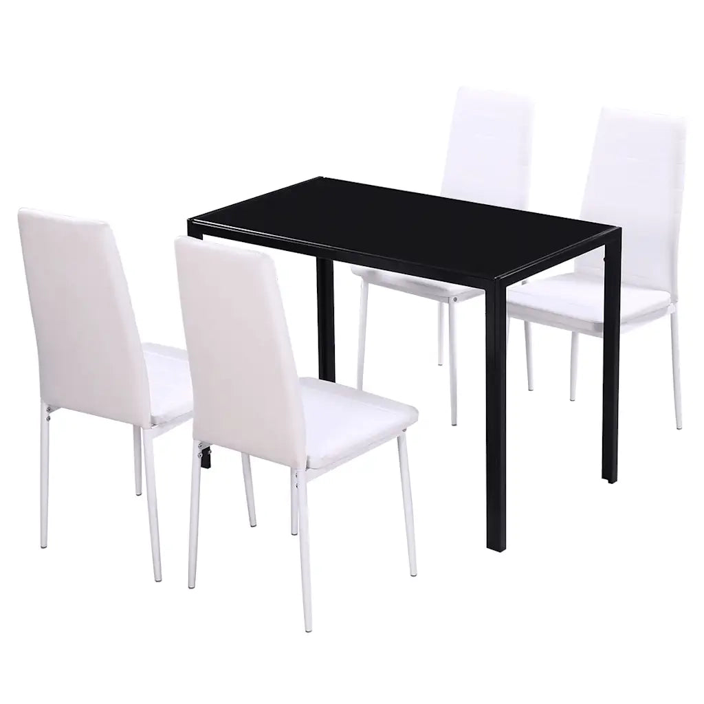 Set Tavolo da Pranzo 5 pz Nero e Bianco CFW3261984