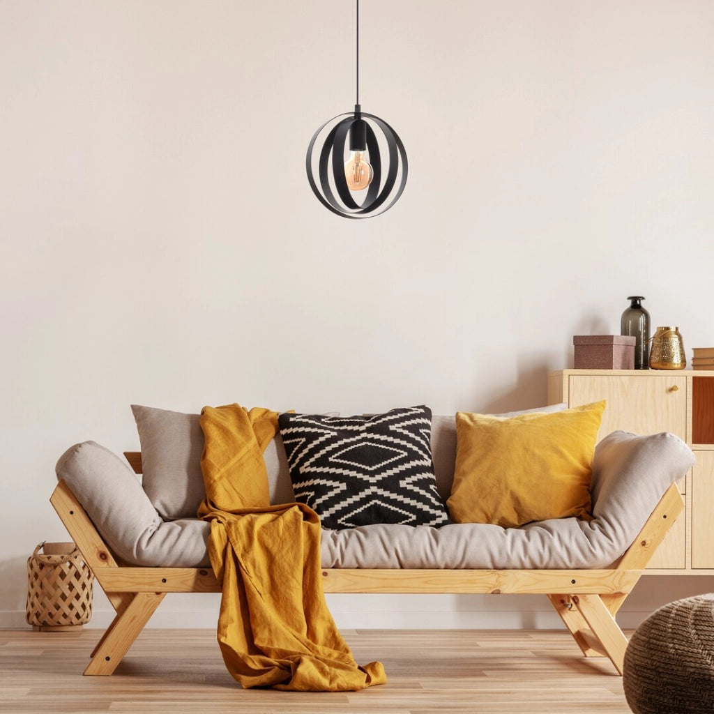 Lampada a sospensione industriale nera E27 40W Cortado Rabalux