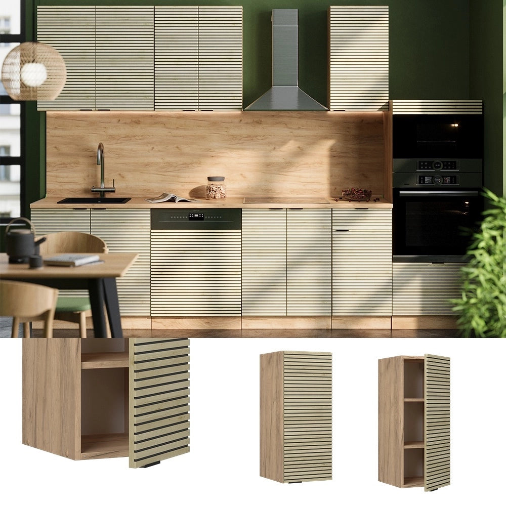 Pensile da cucina Fame-Line Pannello in quercia/Rovere dorato 30 cm Vicco