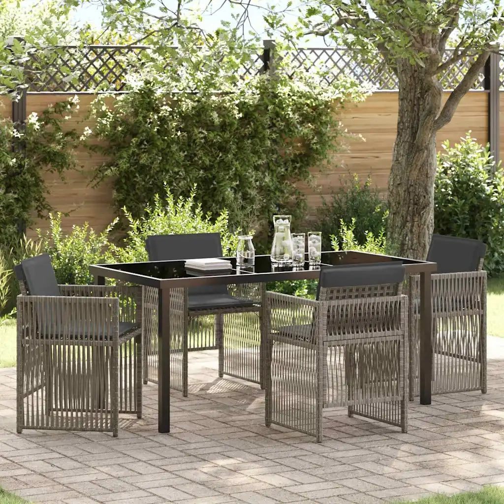 Set da Pranzo per Giardino 5 pcs Grigio