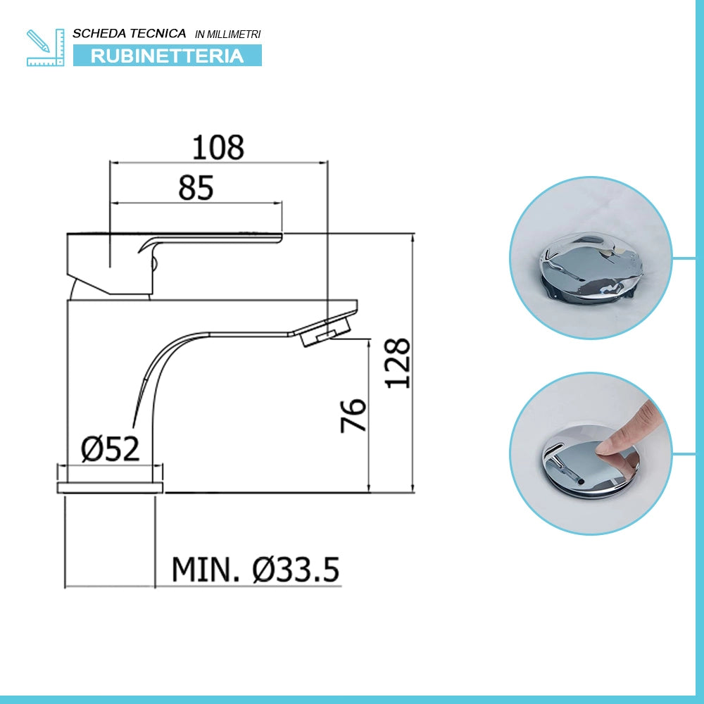 Set miscelatori cromati lavabo bidet e doccia incasso con deviatore Zoe