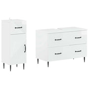 Set di Armadi da Bagno da 2 Pezzi HAARLEM Bianco Lucido 3417697