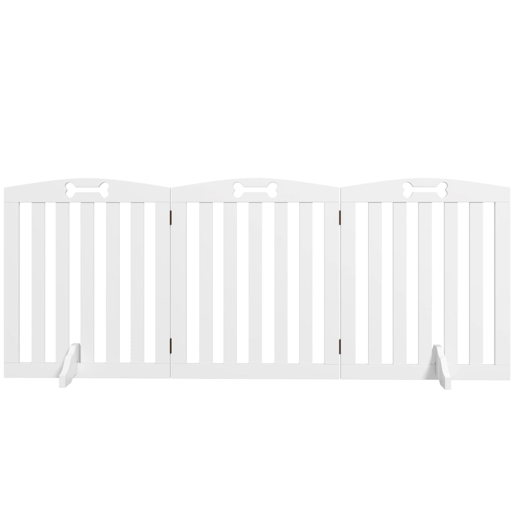 Barriera per cani pieghevole ¨C zephmum ¨C bianco 155x30x61 cm