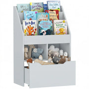 Libreria per bambini con cassetto e scomparti ¨C zephmum ¨C Grigio 60x30x90 cm