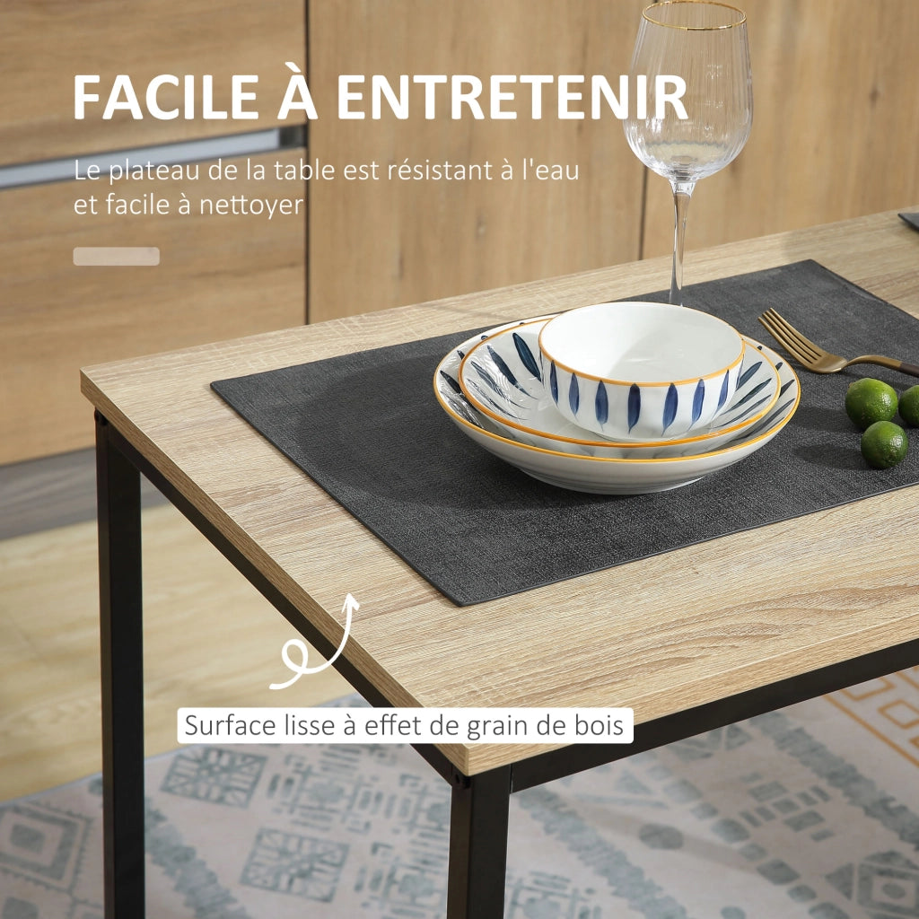 Set tavolo da pranzo con 2 sedie pieghevoli ¨C Xylo ¨C metallo nero effetto rovere chiaro