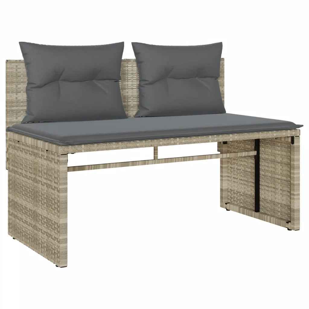Set Divano da Giardino 4pz con Cuscini Grigio Chiaro Polyrattan 4003883