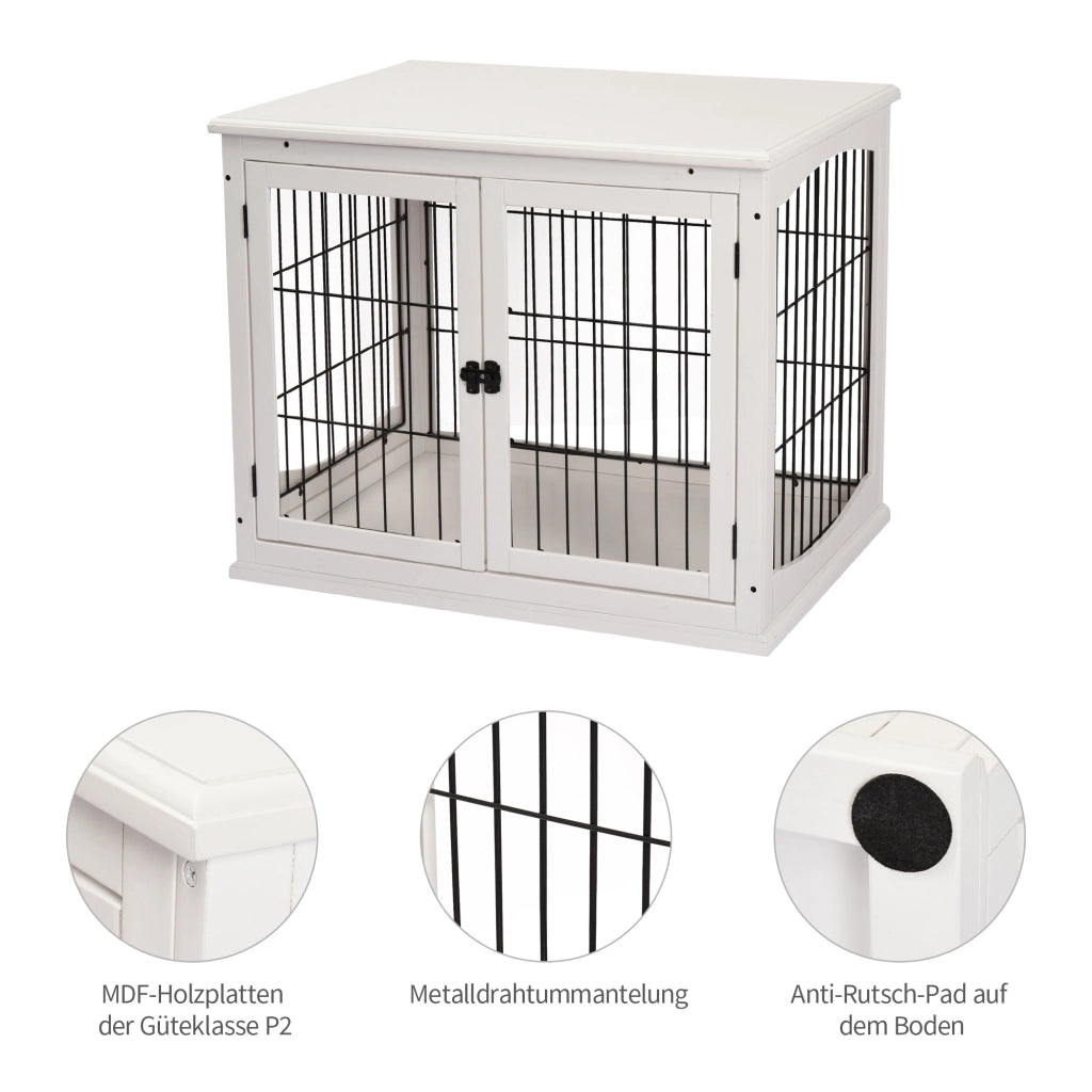 Trasportino per Cani in Legno MDF e Ferro ¨C Xylo ¨C 58,5x81x66 cm Bianco