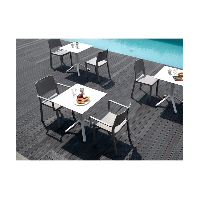SET 4 SEDIE KATE CON BRACCIOLI TECNOPOLIMERO SCAB DESIGN - Grigio chiaro 82
