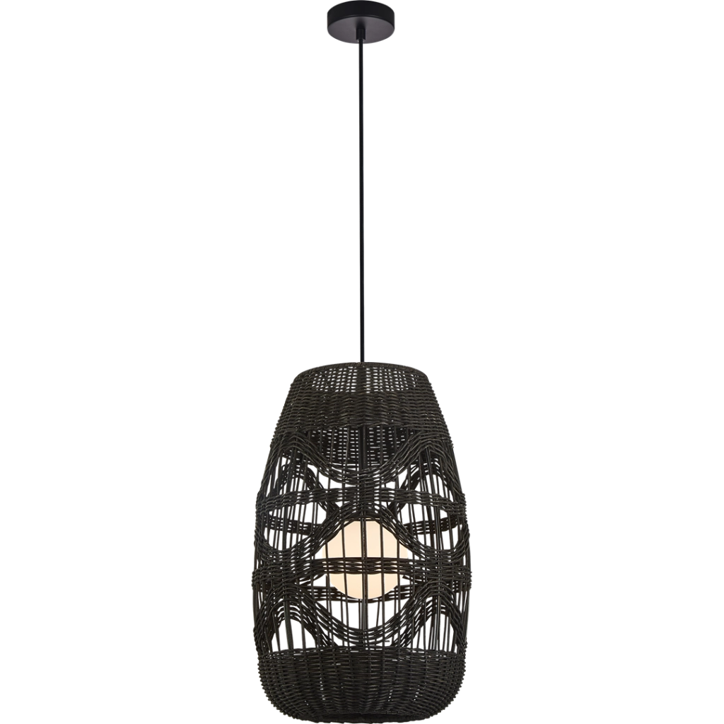 Lampada a sospensione boho Arona nera G9 Ø25 Milagro