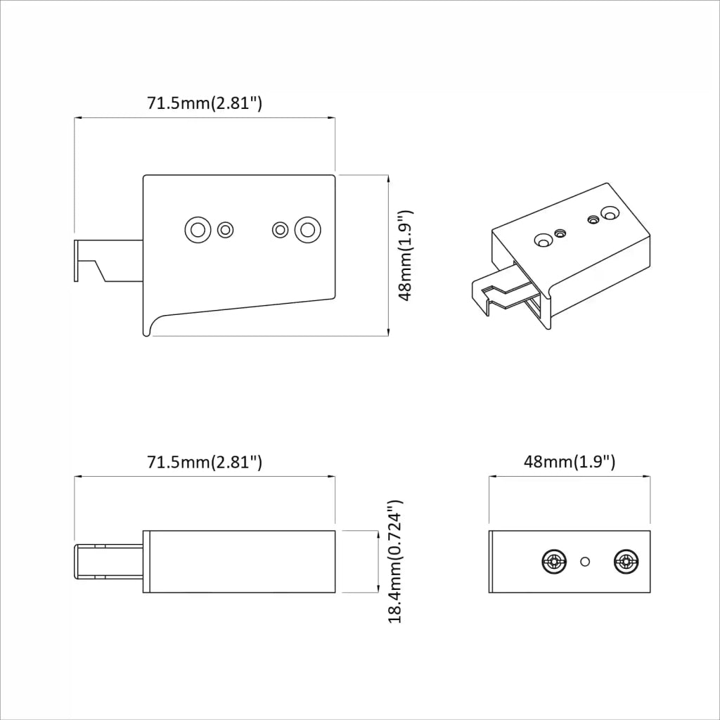 Supporto per Armadio Appeso 2 pcs Bianco 70 x 48 x 19 mm 864831