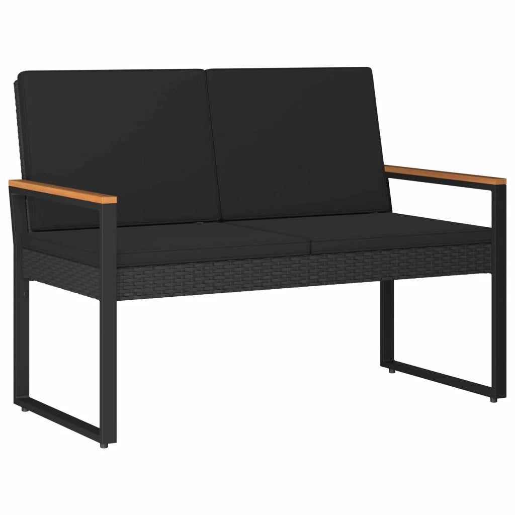 Set di Mobili da Esterno con cuscino 4 pcs Nero polyrattan 42025324
