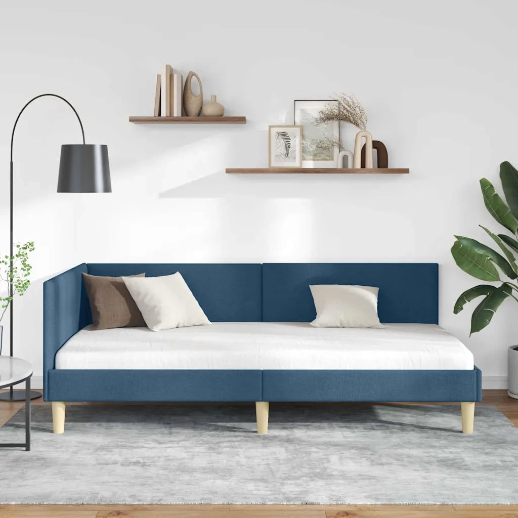 Cornice del letto ad angolo con testiera Blu 90 cm x 190 cm 42016188