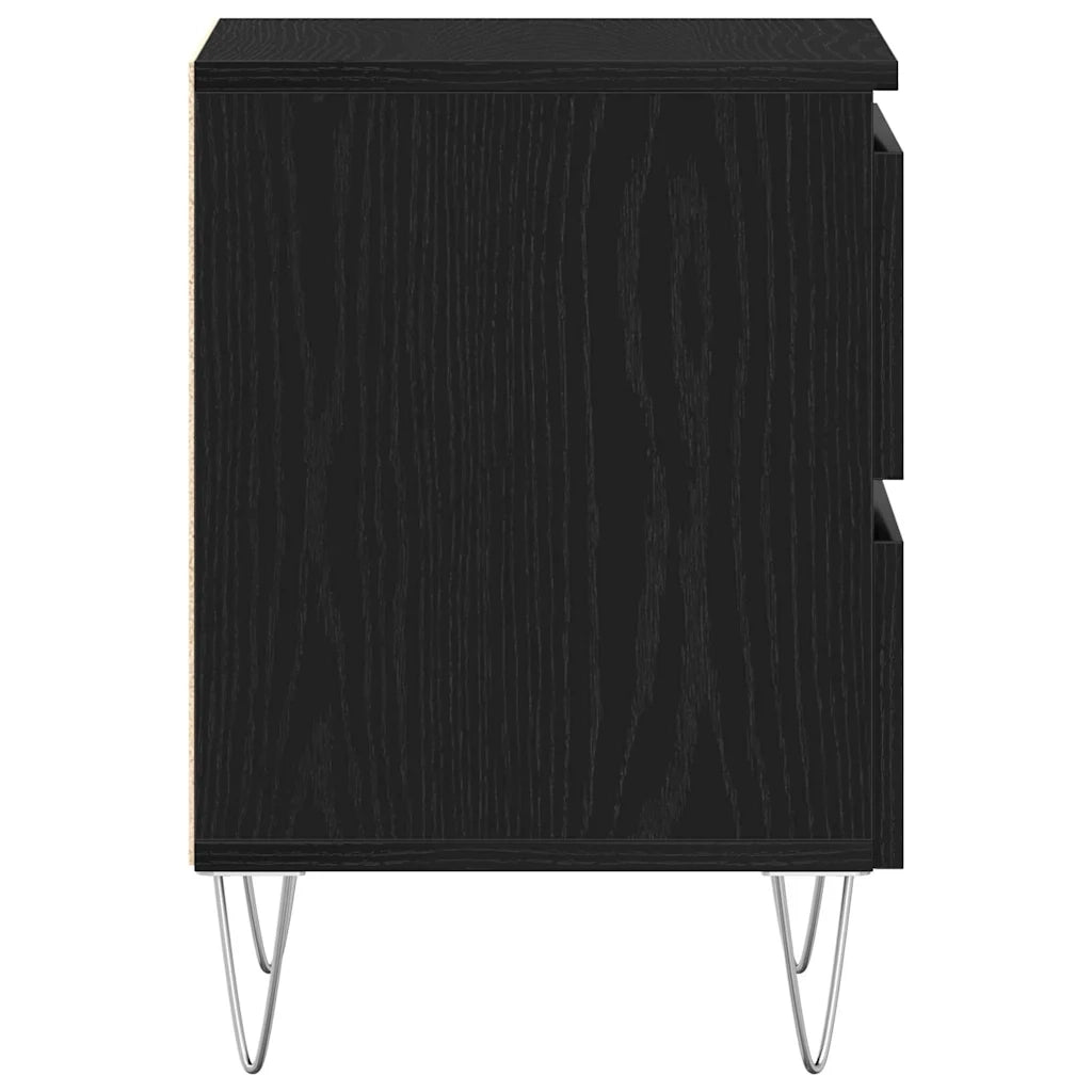 Comodino | Armadio da Notte | Mobiletto da notte Rovere nero 40 x 35 x 50 cm Legno multistrato