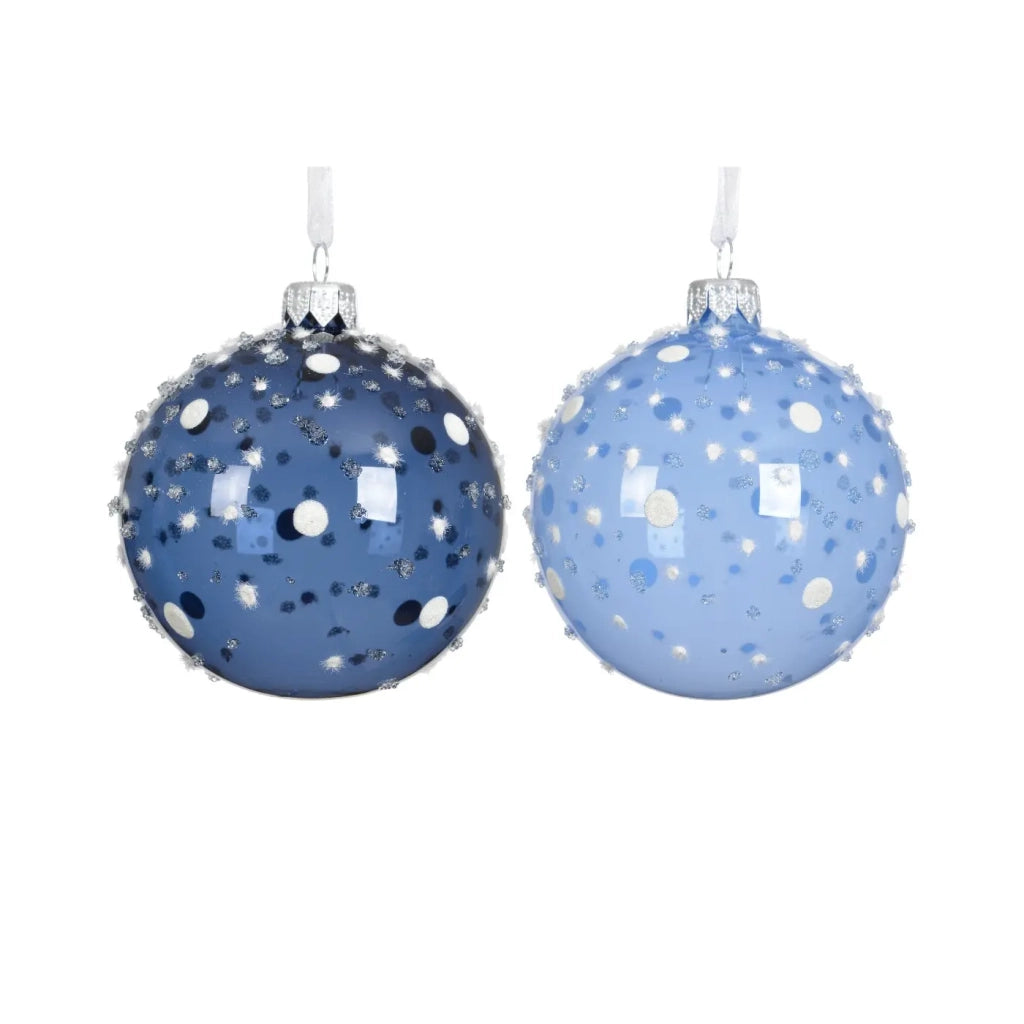 Pallina Vt trasp. c/pois d8cm blu-azz ass