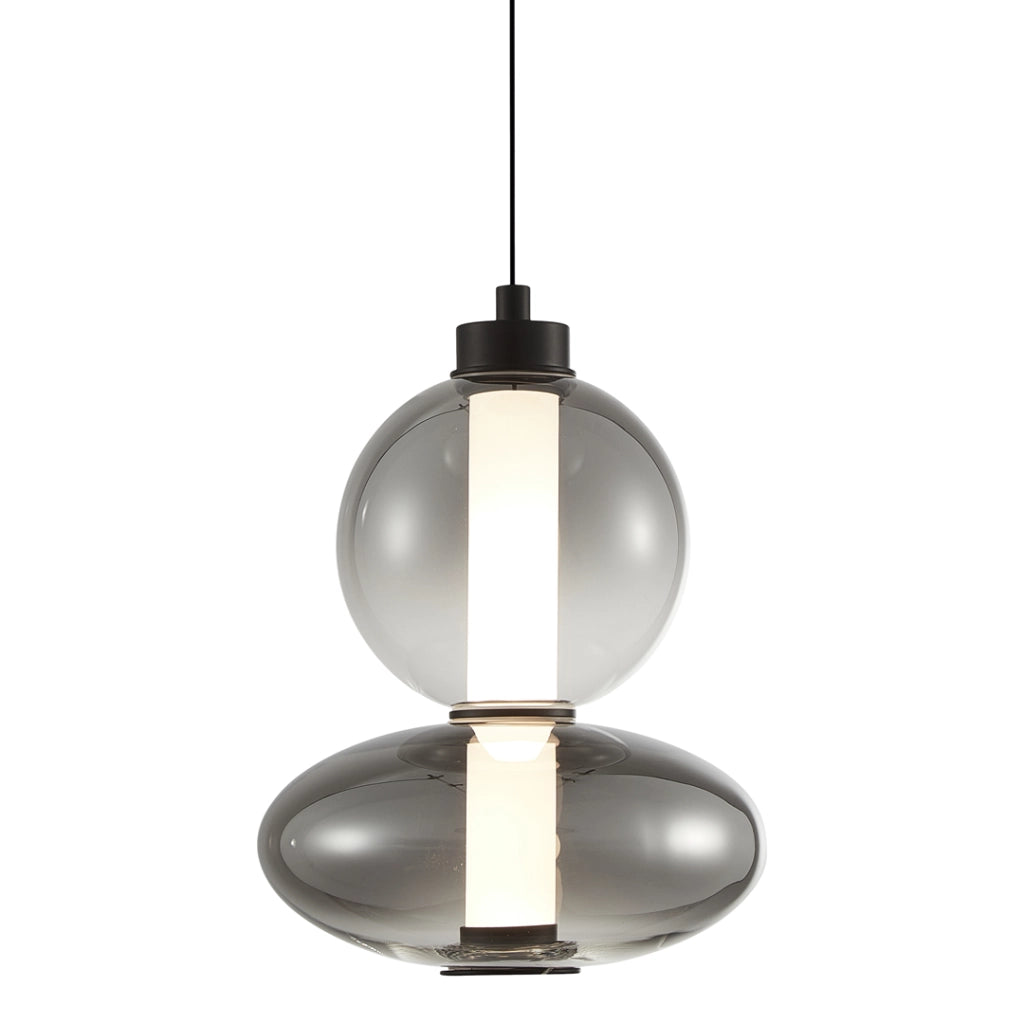 Lampada a sospensione Daphne LED 12W nera vetro Ø20