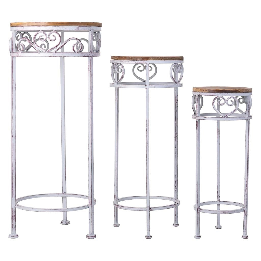 Supporto vasi set 3 pezzi grigio 30x30x71h cm