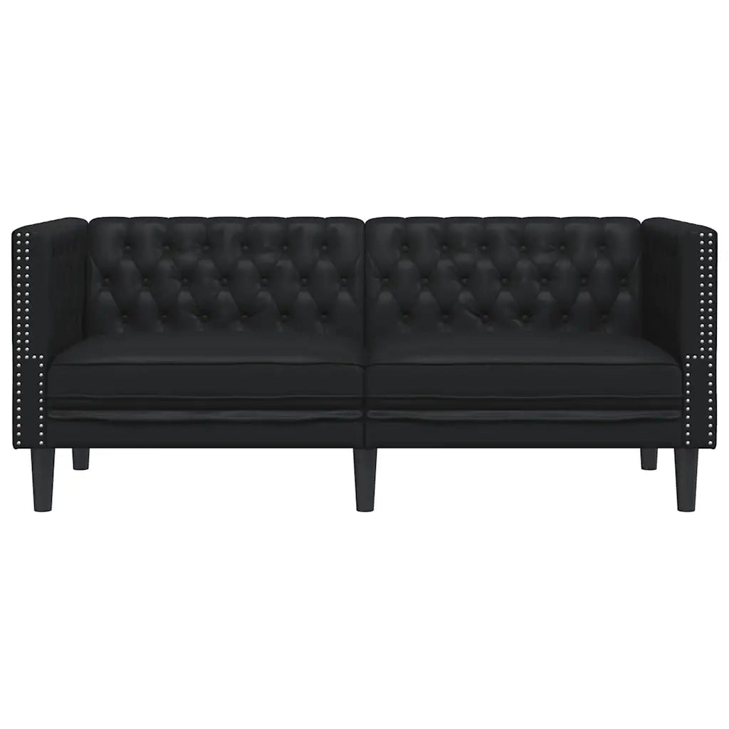 Divano Chesterfield Nero in Similpelle 372659