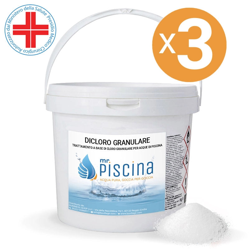 DICLORO GRANULARE trattamento per piscina, presidio medico chirurgico Quantità confezione: 3 confezioni